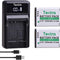 Tectra 2-Pack Li-50B D-LI92 Batteries with LED USB Charger for Olympus VR-340 1010 1020 1030SW Tough 6000