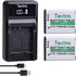 Tectra 2-Pack Li-50B D-LI92 Batteries with LED USB Charger for Olympus VR-340 1010 1020 1030SW Tough 6000