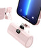 Pink Small Portable Charger for Lightning with Built-in Metal Stand, Lightweight Power Bank 5000mAh with Digital