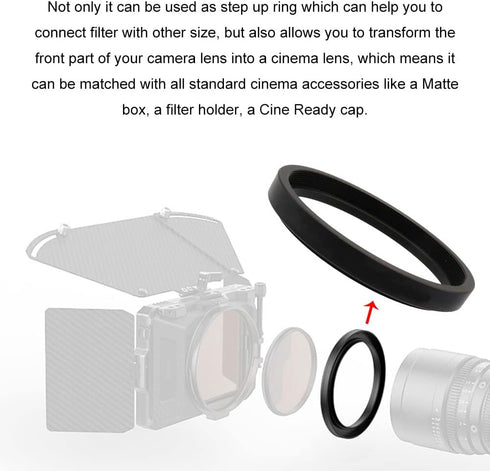 Lens Adapter, Matte Box Adapter Rings, Step Up Ring for 95mm OD Matte Box