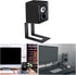 MECCANIXITY Desktop Speaker Stands - Metal Speaker Support with Vibration Absorption Pads, Black, Pack of 2