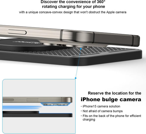 POLMXS iphone12/13/14/15/16 Airpods(C1MAG) Magnetic Wireless Charger car Fast Charging pad Wireless Phone Charger Cell