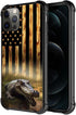 TnXee Case Compatible with iPhone 12 Pro Max Case, Wood Grain American Flag Alligator Pattern Design case for iPhone 12 Pro Max Cases for Mans Women, Shockproof Anti-Scratch Case