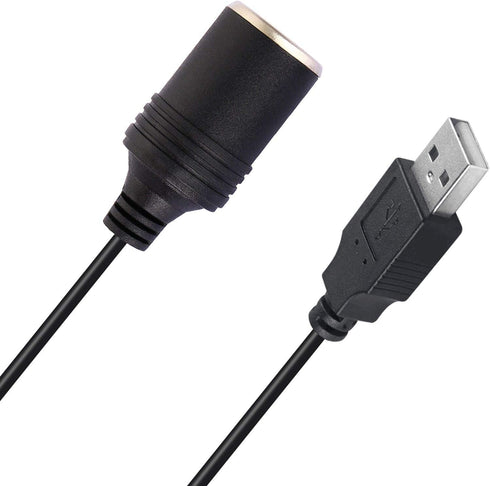 AJDPOI 12V (0.98FT/0.3M) USB A Male to Car Cigarette Lighter Socket Female Step Up Cable Inverter Converter