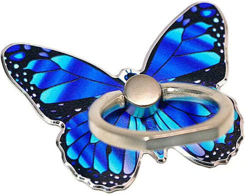 Cell Phone Ring Holder, Butterfly Phone Ring Grip Stand 360° Rotation Compatible with iPhone, All Android Smartphones