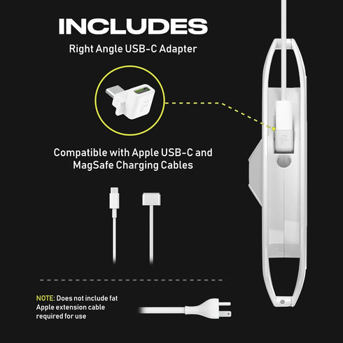 Fuse Reel Side Winder MacBook Charger Organizer - Travel Essential & Desk Cord Case for USB-C & MagSafe Adapter