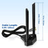 Eightwood Dual Band WiFi Antenna 2.4GHz 5GHz RP-SMA with 6.5ft Extension Cable for PC Desktop, PCIe WiFi Card