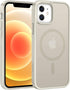 FNTCASE Magnetic Matte Textured Case for iPhone 12, Off White, Military Grade Drop Protection Translucent Cover