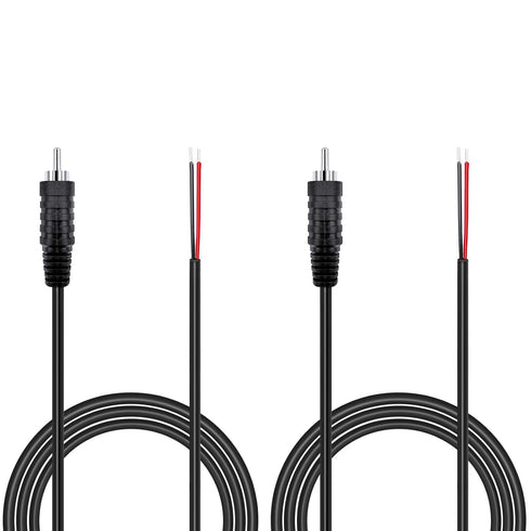 Pixelman 18AWG 3.3ft Heavy Gauge Speaker Wire, RCA Adapter Plug to Bare Wire, 2 Pcs