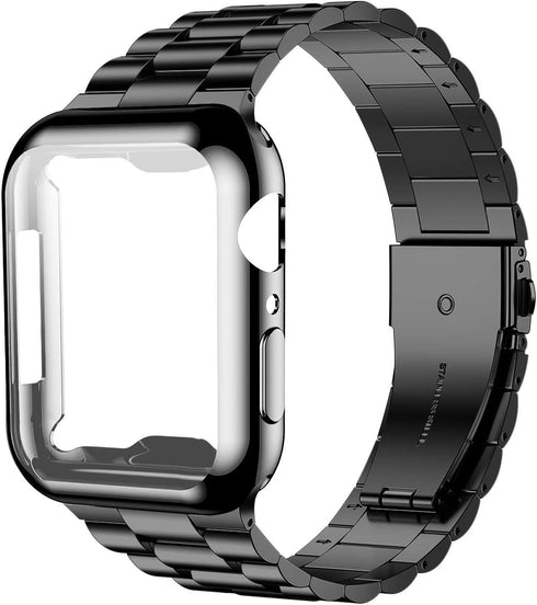 iiteeology Compatible Apple Watch Bands 44mm Series 6 5 4 Se, Upgraded Stainless Steel Band with iWatch Screen Protector