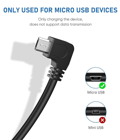 YQMAJIM Dash Cam Power Cord, 10Ft Micro USB Mirror Camera Charger Cable with Magnetic Ring