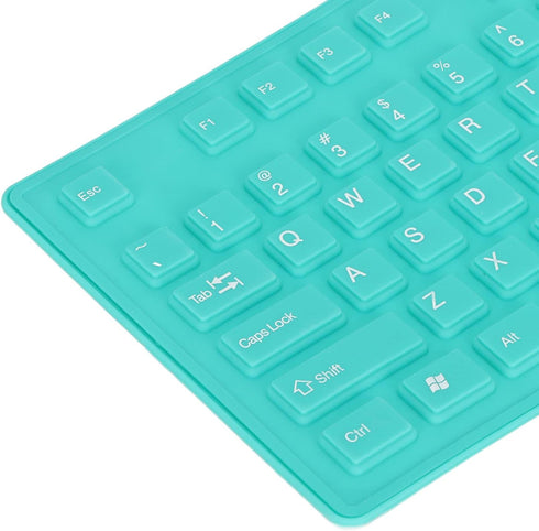 ASHATA Foldable Silicone Keyboard, USB Wired Mute Waterproof Rollup Keyboard for PC Laptop, 108 Keys (Green)