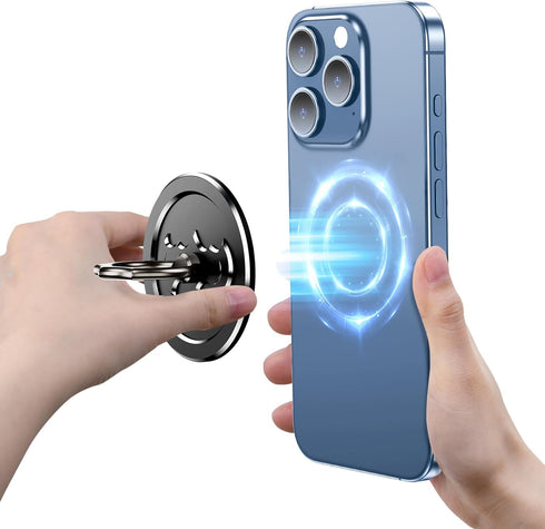 nediea 360 16/15/14/13/12/Smartphones (P111 Bat Magnetic Cell Phone Ring Holder, Metal Phone Grip for Magsafe, Degree