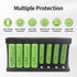 SPMST 1.2V 5V 2A 8-Slot AA AAA Battery Charger, Suitable for Ni MH Batteries, Type-C Fast LED Light as Charging
