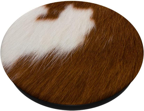 Cow Brown Lookalike Cowhide Skin Print Farm Animal PopSockets Swappable PopGrip