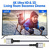 20FT 4K 18Gbps 2.2, 4K 1080p, 3D PS3, PS4, Highwings HDR HDMI Cable, Braided Nylon, HDCP ARC, UHD, HD for Laptop