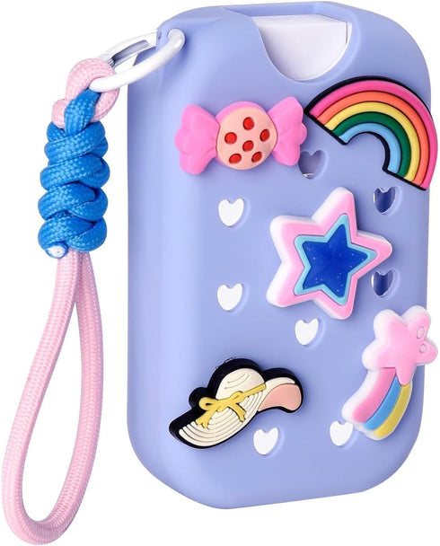 SHINLHUA Protective Silicone Case for Hand Sanitizers Bottles Equipped with Keychain for Attachment and Decoration