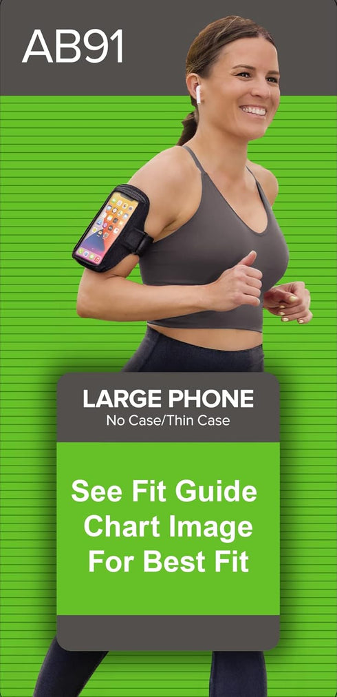 Tune Belt AB91 Running Armband for iPhone 16/15/14/13/12, 11-16 Pro, Galaxy S24/S23 - Sweat-Resistant, Comfortable