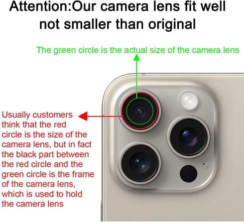 OEM Back Rear Camera Lens Glass Replacement for iPhone 15 Pro Max 6.7 inches with Pre-Installed Adhesive and Repairing