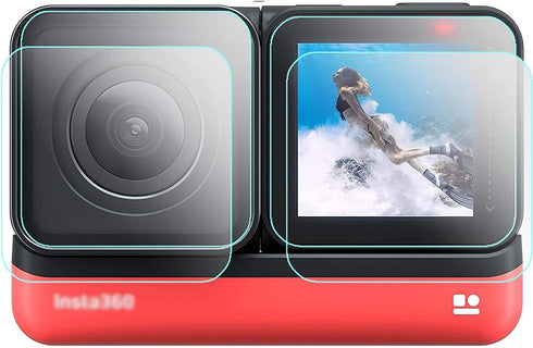 Komet Screen Protector for Insta360 ONE RS/ONE R, 2 LCD Screen + 2 Lens, 9H Hardness Ultra-Clear