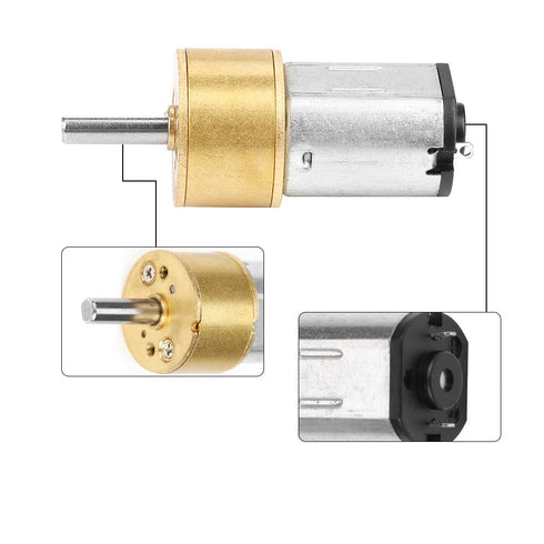 6V 60 RPM/100 RPM/300 RPM/600 Toy(300RPM) DC RPM Micro Speed Reduction Motor Micro Metal Gear Box for RC Car Robot DIY