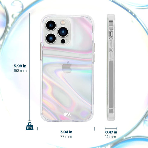 Case-Mate Soap Bubble iPhone 13 Pro Case - 10ft Drop Protection, Wireless Charging Compatible Luxury Cover