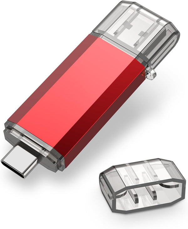RAOYI 128GB USB C Flash Drive Upgraded 130MB/s, 2 in 1 USB 3.1