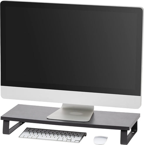 IRIS USA 1-Tier Multi-Purpose Modern PC Monitor Organizer Stand with Metal Legs,