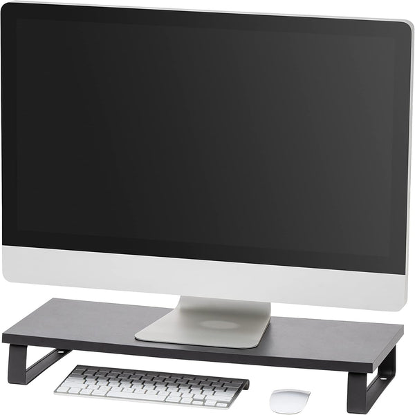 IRIS USA 1-Tier Multi-Purpose Modern PC Monitor Organizer Stand with Metal Legs,
