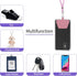 SS Phone Lanyard Strap, Universal Neck Cord Lanyards and Phone Tether Patch for All Phones (Pink)
