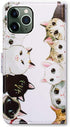 Case for iPhone 11 Pro, Cute Cats Flip Leather Wallet Cover with Credit Card Slot, Black White