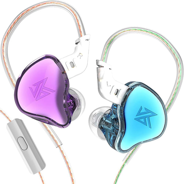 KZ EDC in-Ear Monitors, HiFi Stereo IEM Wired Noise Isolating Sport Earphones for Musician Audiophile (Blue Purple)