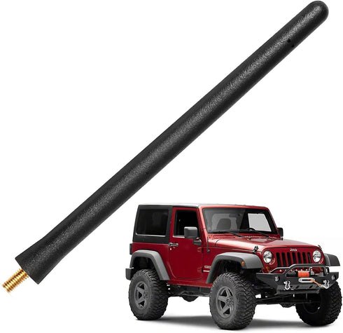 KSaAuto 2007-2026, Short Antenna Compatible with Jeep Wrangler Gladiator JK JL Carwash Proof Jeep Antenna Replacement