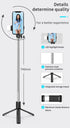 PINHEN 360 3 1 Selfie Stick Tripod with Light, Extendable Rotation Tripod Stand with Detachable Wireless Remote