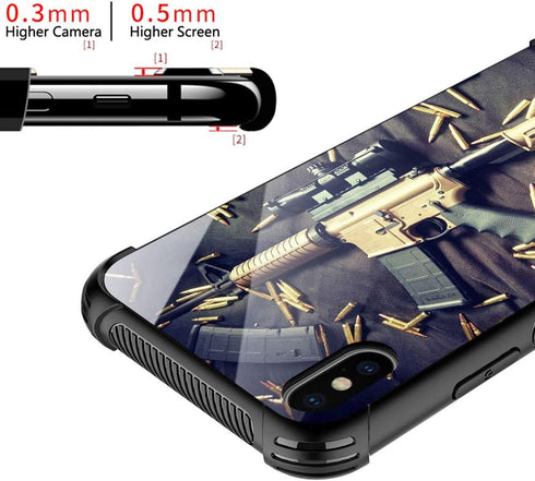 CARLOCA Compatible with iPhone XR Case, Military Pattern Design, Shockproof Anti-Scratch Hybrid Case (Black)
