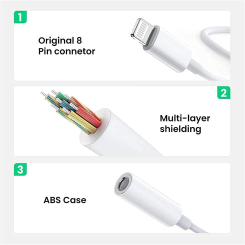 Apple MFi Certified 2 Pack Lightning to 3.5 mm Headphone Jack Adapter for iPhone 14/13/12/11/XR/XS/8/7/iPad.