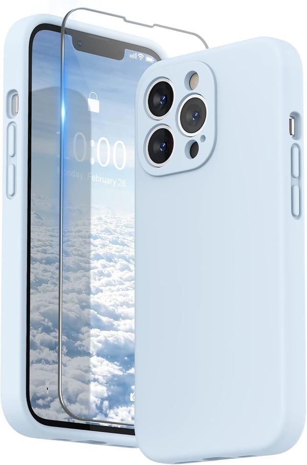 SURPHY Compatible with iPhone 13 Pro Case, with Screen Protector, (Camera Protection + Soft Microfiber Lining) Liquid