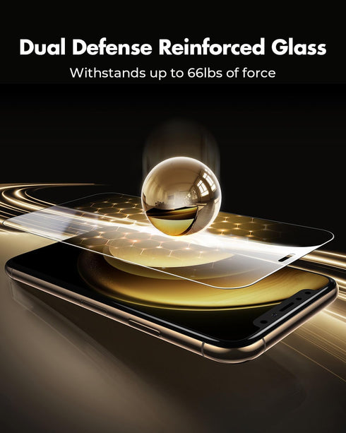 UNBREAKcable Tempered Glass Screen Protector for iPhone X/11 Pro/XS, Pack of 2, HD 9H Hardness