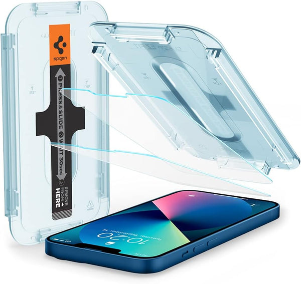 Spigen GlasTR EZ FIT Tempered Glass Screen Protector for iPhone 13 Mini - Case Friendly, 2 Pack