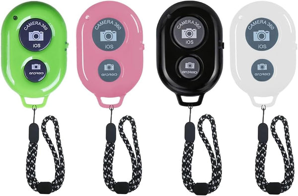 Wireless Camera Shutter Remote Control for Smart Phones, Compatible with iOS/Android (Pink+Green+White+Black)