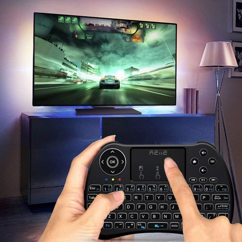 (Backlit Version) H9+ Mini Keyboard, 2.4GHz Wireless Mini Handheld Smart TV Remote Keyboard with Touchpad for PC,