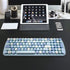 MOFII Bluetooth Wireless Keyboard, Retro Aesthetic with Colorful Round Keys, Connects 3 Devices - Blue
