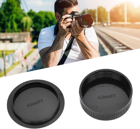 YYOYY 4 Pair Camera Rear Lens Cover and Body Set, Hard Plastic Accessories for M42 Screw Mount Cameras, Lightweight