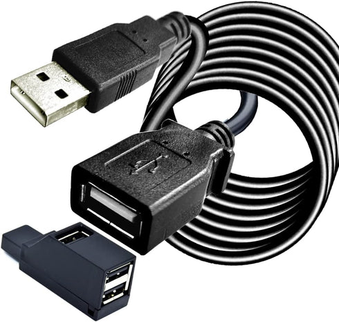 Long USB 2.0 Extension Cable 30FT with Hub, USB Male to Female Long Cable Extension Cord Data Transfer Extender USB