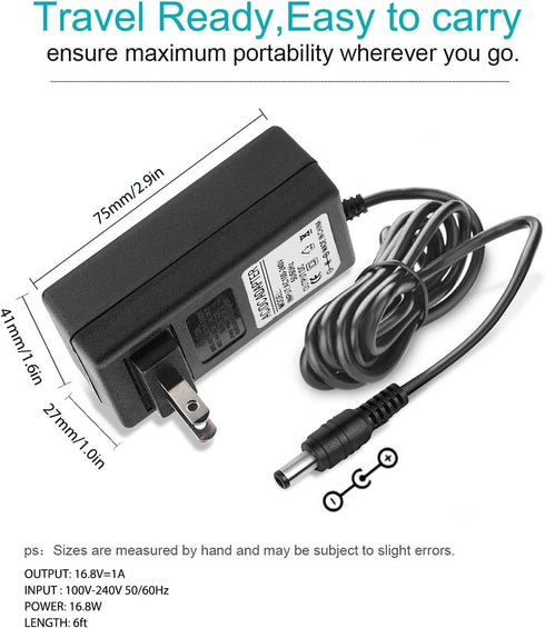 16.8V AC/DC Massage Gun Charger Adapter with 16.8V 0.8A Power Supply Cord for Massage Guns