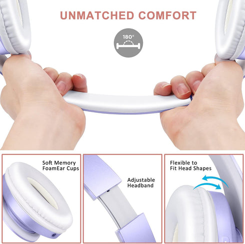 ZIHNIC Bluetooth Headphones Over-Ear, Foldable Wireless and Wired Stereo Headset, Micro SD/TF, FM for Cell Phone, PC