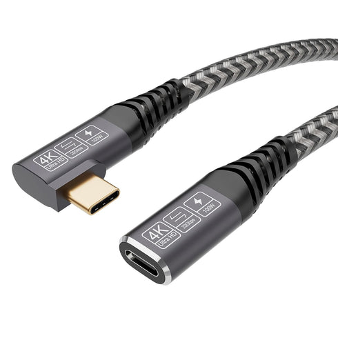 USB 3.2 Extension Cable 1.65FT, Short USB-C Extension Cable, Right Angle Male to Female Extension Charging, Supports