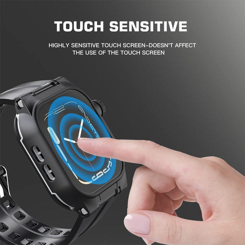 Waterproof Case for Apple Watch 45mm, IP68 Full Body Protection with Built-in Screen and Band for iWatch Series 9/8/7,
