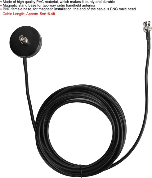 Magnetic Antenna Bnc Bnc Antenna Bracket PVC Antenna Wt60 Magnetic Mount Base with Bnc Female Bnc Male Cable for Handheld Antenna