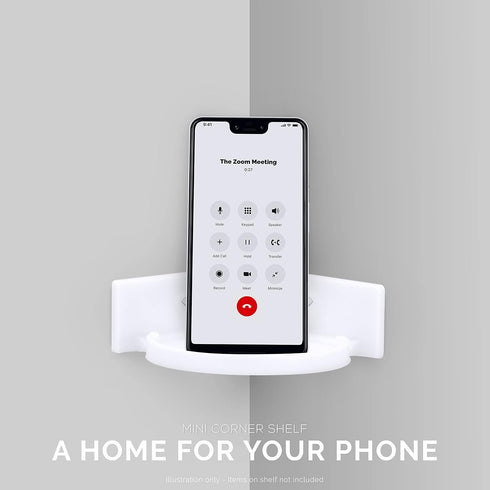 BRAINWAVZ Mini Circular Corner Shelf Mount for Security Cameras, Speakers, and More (White)